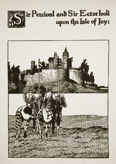 Sir Percival e Sir Ector guardano l